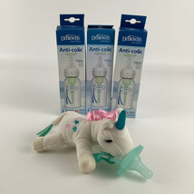Dr. Brown&#39;s Anti Colic Baby Bottle 4oz Lot Pacifier Holder Plush Unicorn... - $29.65