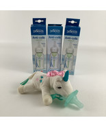 Dr. Brown&#39;s Anti Colic Baby Bottle 4oz Lot Pacifier Holder Plush Unicorn... - $29.65