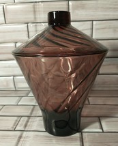 Vtg Mid Century Hazel Atlas Moroccan Amethyst Purple Glass Swirl Candy Jar 1960s - $19.96