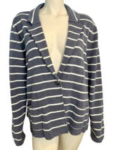 NWT Talbots Plus Blue w White Stripes Knit One Button Blazer Size 3X - £58.70 GBP