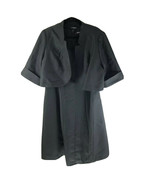 Roamans Set Outfit A Line Dress Jacket Sleeveless Scoop Neck Black Size 18W - £45.65 GBP