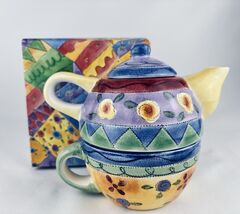 The Sweet Shoppe By Sango Tea For One By Sue Zipkin -Pot Colorful W/Box ... - $15.00