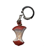 Retro APPLE CORE KEYCHAIN Vintage Food Fruit Charm Funky Novelty Jewelry... - $148.44 MXN