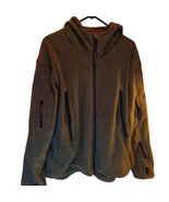 Tactical Series Men&#39;s Fleece Jacket Green Zipped Pockets Hooded Stretch ... - $35.63