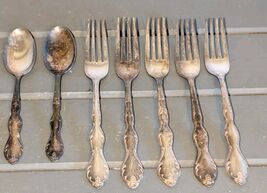 Wm Rogers MFG. Co Original Rogers Extra Plate Teapoons Lot (2) &amp; (5)Fork... - $15.00