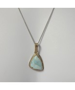 *B)Sterling Silver Blue Calcite Stone Pendant Spiga Adjustable Karizia S... - £79.12 GBP