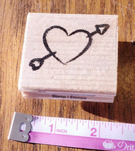 Love Heart With Arrow Craft Smart Wood Mounted Rubber Stamp - £3.88 GBP