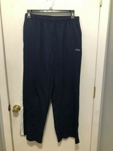 Fila Men&#39;s Polyester Track Pants Size XL Lounge Wear Navy Blue White Stripe - $9.89