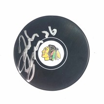 Josiah Slavin signed Hockey Puck PSA/DNA Chicago Blackhawks Autographed - £60.11 GBP