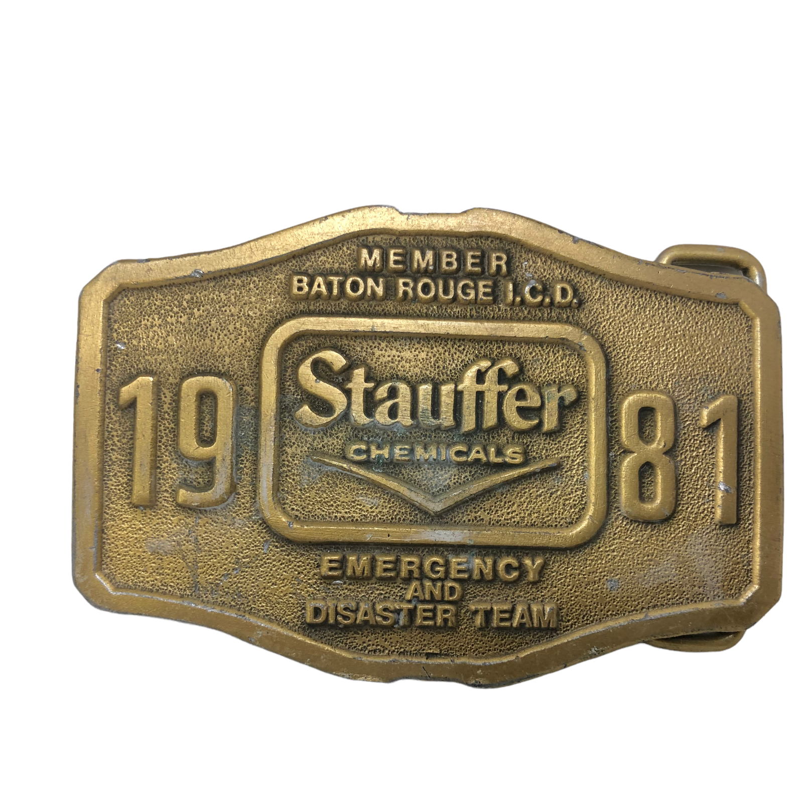 VTG Stauffer Chemicals Baton Rouge ICD Emergency Disaster Team Belt Buckle - $27.71