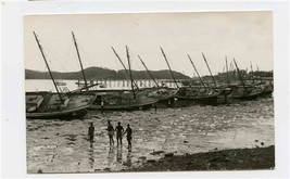 Pearl Luggers Real Photo Postcard Thursday Island Australia 1930&#39;s - £37.36 GBP