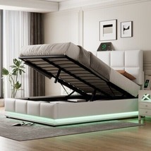 Full Size Tufted Upholstered Platform Bed with Hydraulic Storage System - £311.62 GBP
