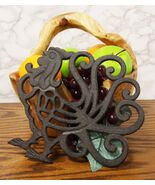 8.75&quot; Wide Country Farm Rooster Chicken Cast Iron Trivet With Lace Scrol... - €21,60 EUR