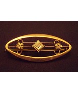 Authentic Art Deco Bar Pin~Flip-over clasp~1.9 grams Gold~Small Center D... - $59.99