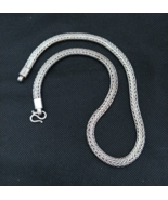 Sterling Silver Chain Necklace Foxtail 925 Bali Snake Solid Vintage Trib... - €280,52 EUR