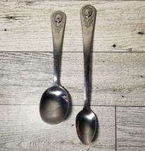 2 Vintage Gerber Oneida Toddler Baby Spoons Stainless Steel Infant Child - £7.04 GBP