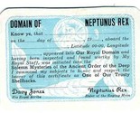 Domain of Neptunus Rex Card 1945 Crossing Latitude 00 Davy Jones  - $34.61