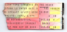 Rod Stewart Jeff Beck Ticket Stub September 3 1984 Long Island New York - $49.41