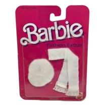 VINTAGE 1984 BARBIE FASHION EXTRAS WHITE SCARF HAT # 7962 NEW IN SEALED ... - $19.00
