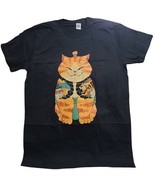Japanese Style Tattooed Cat Graphic T-Shirt Anime Kawaii Streetwear L - $34.09 CAD