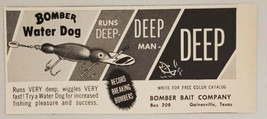 1960&#39;s? Print Ad Bomber Bait Water Dog Fishing Lures Gainesville,Texas - £6.93 GBP