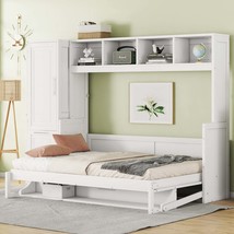 White Full Murphy Bed: Closet &amp; Drawers - $1,257.99