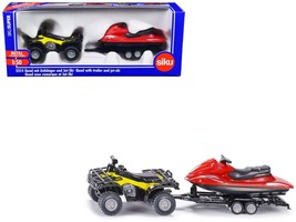 Quad ATV Black and Yellow and Boat with Trailer 1/50 Diecast Model by Siku - $29.42