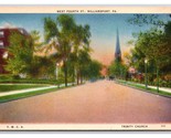 West Fourth Street View Williamsport Pennsylvania PA UNP Linen Postcard Y13 - £2.33 GBP