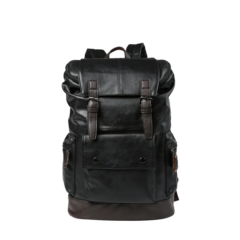 Luxury Brand Leather Men Backpack Youth Large Capacity Travel Backpack B... - $69.72