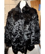 Bryant Park Genuine Fur Coat Black Satin Lined B2 Vintage 80s France Origin 10X - $75.99