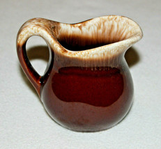 Vintage McCoy Pottery 1960 Small 4” Tall Brown Glaze Drip Pitcher - £5.58 GBP