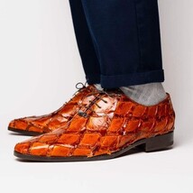 Olivieri Leather Dress Shoes Oxford Lace Up Cognac image 6
