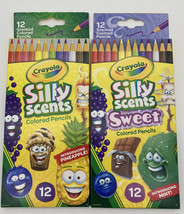 Crayola Silly Scents SWEET &amp; Regular Colored Pencils 12/Pkg (2-packs, 24... - £4.67 GBP
