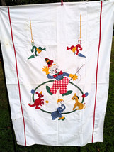 Darling 1960&#39;s Circus Clown and Animal Friends Child&#39;s Bedspread + Pillo... - £29.88 GBP