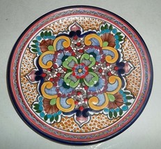 VINTAGE Mexican Talavera Style Colorful Designed Wall Display Plate Mexican Folk - £70.78 GBP