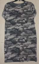 Nwt Womens $36 Sonoma Cool Gray Camouflage Knit Dress / Sleepshirt Size S - £22.38 GBP