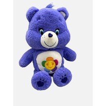 Care Bears Harmony Purple 13&quot; Plush Rainbow Daisy Stuffed Bear 2015 Just... - $14.89