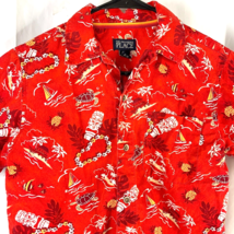 The Childrens Place Tiki Turtle Palms Kids Red Hawaiian Shirt L 10/12 Pineapple - £15.11 GBP