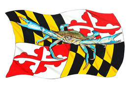 Maryland Flag and Blue Crab Vinyl Decal Sticker for Car/Truck Laptop or ... - $6.95+