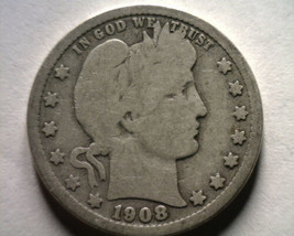 1908-O Barber Quarter Dollar Good / Very Good G/VG Nice Original Coin Bobs Coins - $14.00