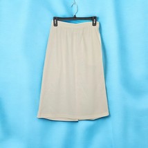 Vintage 90s Alfred Dunner Women Skirt Size 10 Ivory Elastic Waist Knee Length US - $10.20