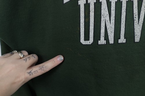 Vtg 90s Champion Mens 2XL Thrashed Michigan State University Sweatshirt Green Item image 5