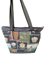 Golf Theme Tapestry Tote Bag By Martha Elizabeth Two Handles 15&quot; X 14&quot; Nice Item - £18.47 GBP