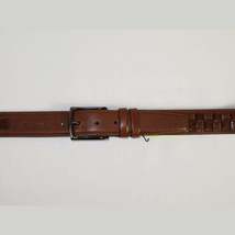 Men Genuine Leather Belt PIERO ROSSI Turkey Soft Full Grain Stitched #139 Cognac image 3