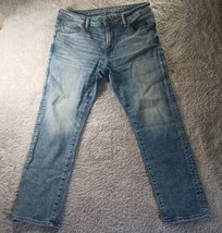 American Eagle Jeans Mens 35x28(Tag 36x30) Slim Straight Airflex+ Med Wa... - £14.78 GBP