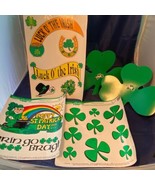 St Patricks Day Vintage Vinyl Window Decorations Clings Klingers Shamroc... - $32.49