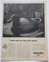 1942 Remington Vintage WWII Print Ad Duck Decoy From Now On Son, He's Yours - $10.95