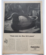 1942 Remington Vintage WWII Print Ad Duck Decoy From Now On Son, He&#39;s Yours - £8.67 GBP