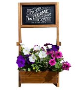 Indoor/Outdoor Acacia Wooden Plant Stand &amp; Display Board - Decorative Ch... - £38.92 GBP