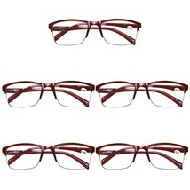 5 Pair Womens Half Frame Square Classic Reading Glasses Red Spring Hinge... - £9.10 GBP